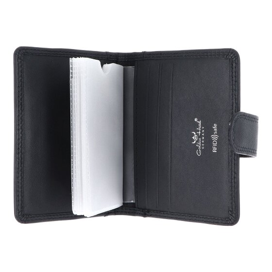 Golden Head Polo Estuche para tarjetas de crédito Bloqueo RFID Piel natural 8 cm