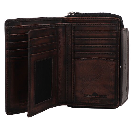 Greenburry Destressed Cartera Protección RFID Piel 13.5 cm