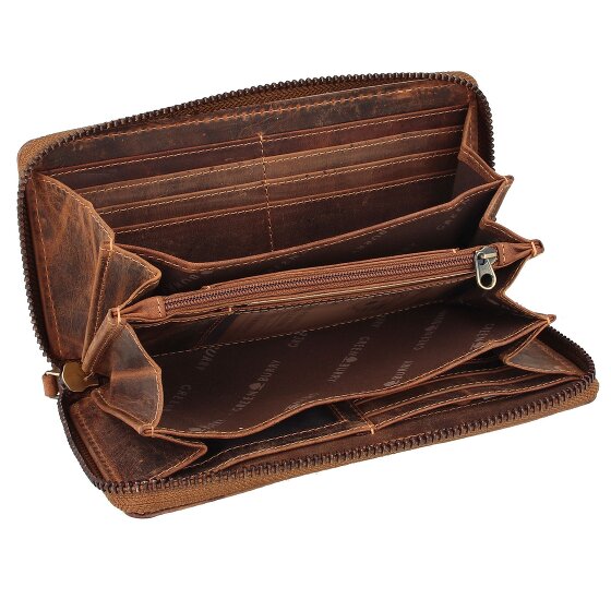 Greenburry Funda de teléfono móvil vintage de cuero RFID de 8 cm