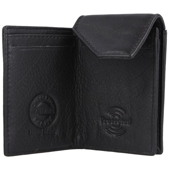 Greenland Nature Billetera negra de napa RFID 7 cm