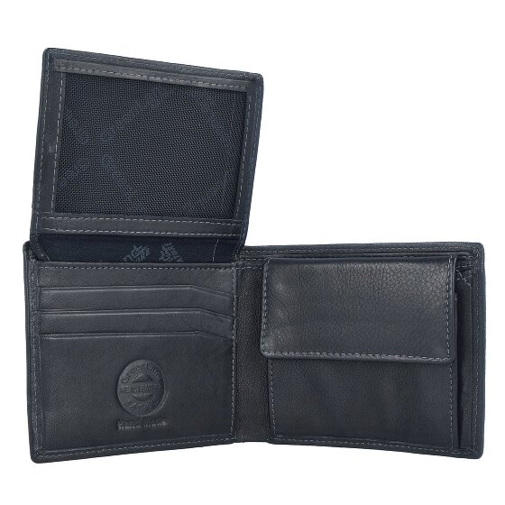 Greenland Nature Billetera de napa negra de cuero RFID 11 cm
