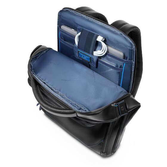 Piquadro Blue Square Mochila de día Piel 42 cm Compartimento para el portátil