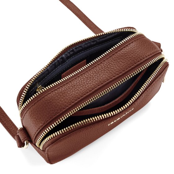 Lazarotti Bolso bandolera de piel de Bolonia Bolso para cámara de piel con doble cremallera 18 cm