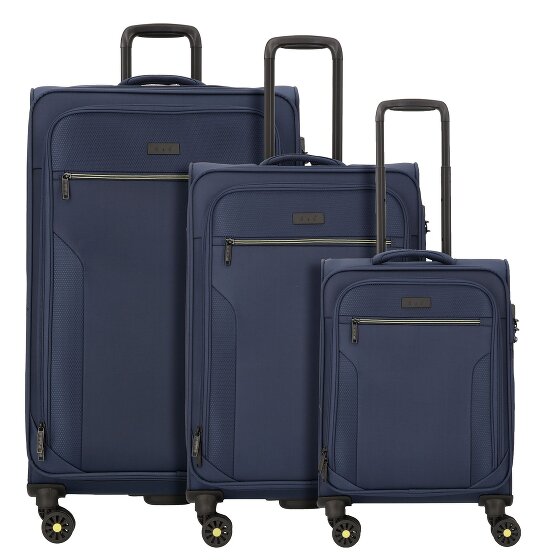 d&n Travel Line 9704 4 ruedas Juego de maletas 3 piezas con pliegue de expansión