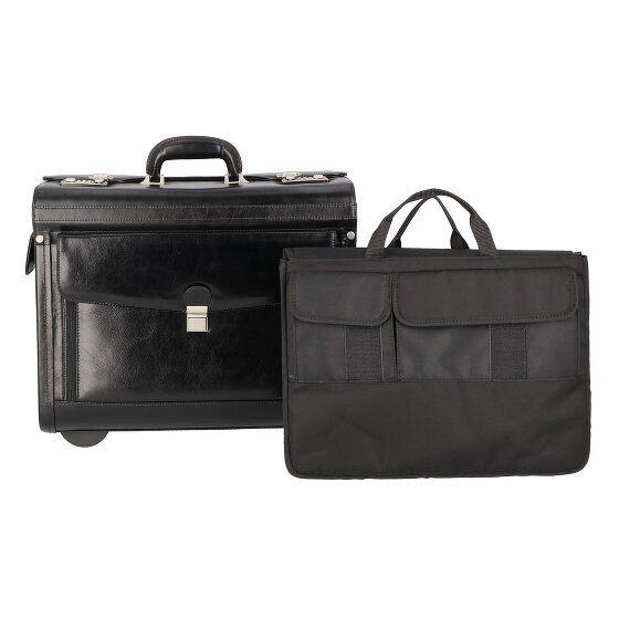 Dermata 2 ruedas Carro piloto Piel 39 cm Compartimento para el portátil