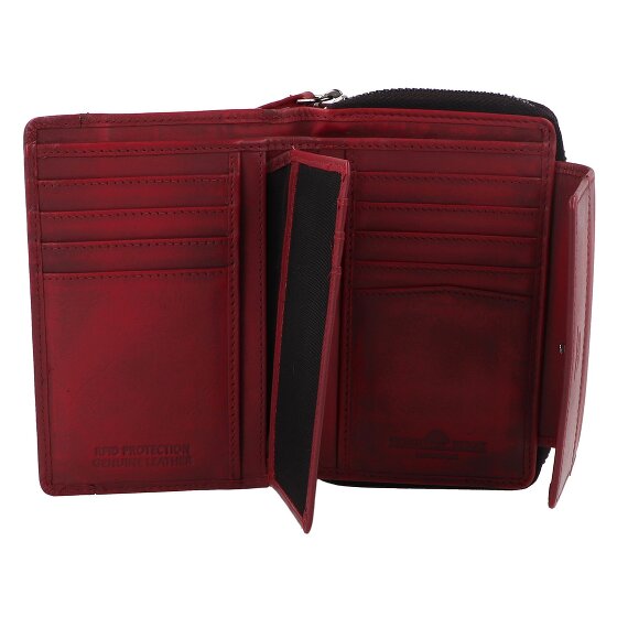 Greenburry Destressed Cartera Protección RFID Piel 13.5 cm