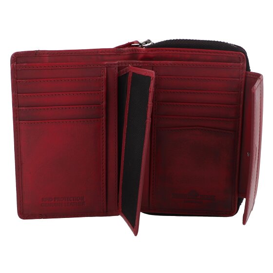 Greenburry Destressed Cartera Protección RFID Piel 13.5 cm