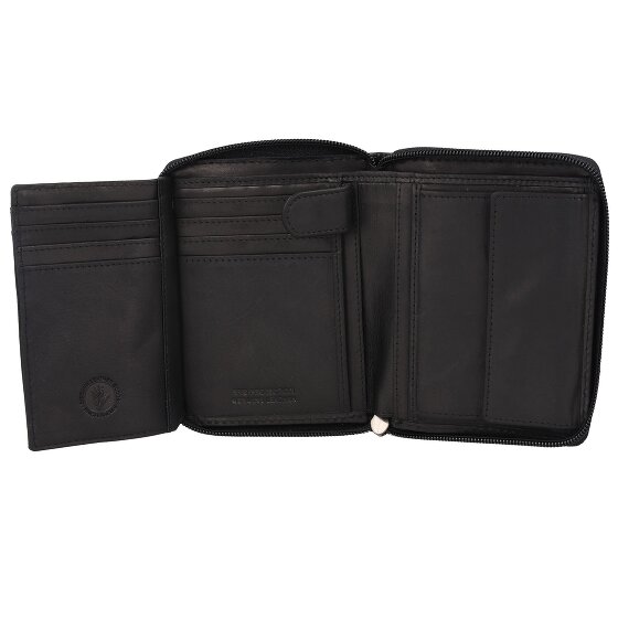 Greenburry Pure Black Cartera Protección RFID Piel 10.5 cm