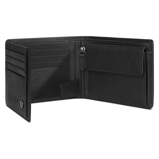 Redolz Cartera de piel Essentials QF RFID de 12 cm desplegable con compartimento de cremallera