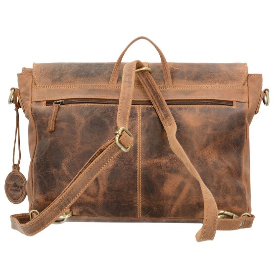 Greenburry Vintage maletín bandolera mochila de cuero 35 cm