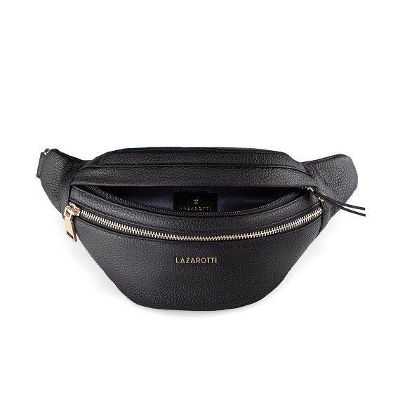Lazarotti Riñonera de piel Bolonia con doble cremallera Crossbody de piel 25 cm