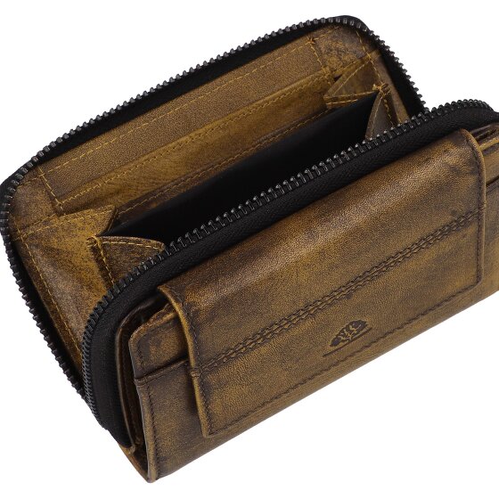 Greenburry Destressed Cartera Protección RFID Piel 13.5 cm