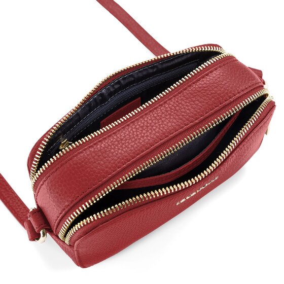 Lazarotti Bolso bandolera de piel de Bolonia Bolso para cámara de piel con doble cremallera 18 cm
