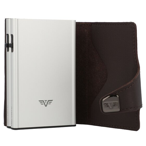 Tru Virtu Funda para tarjetas de crédito Click & Slide Cartera de piel RFID 6,5 cm