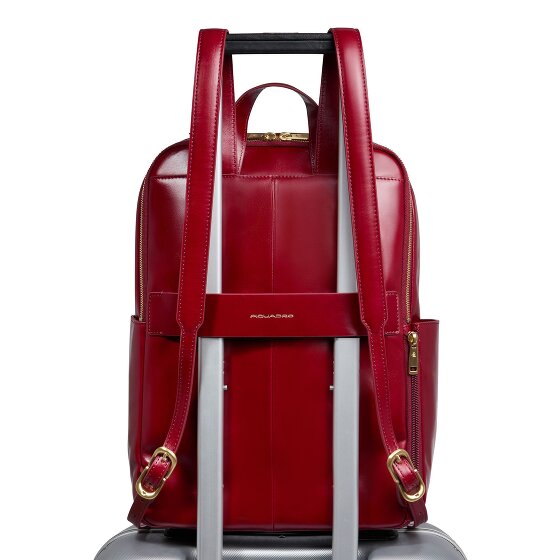 Piquadro Blue Square Mochila de día Protección RFID Piel 37 cm Compartimento para el portátil