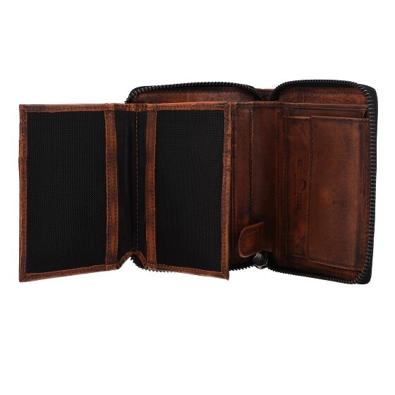 Greenburry Destressed Cartera Protección RFID Piel 13 cm