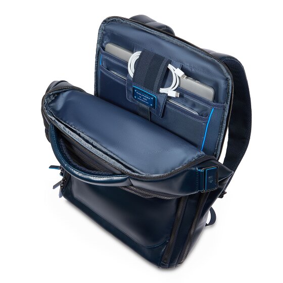 Piquadro Blue Square Mochila de día Piel 42 cm Compartimento para el portátil