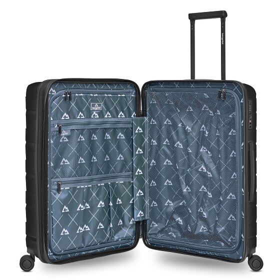 Bergpfeil Juego de maletas de viaje de 4 ruedas, 3 piezas, con plegado extensible