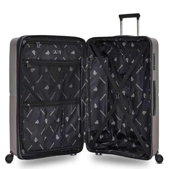 Pactastic Colección 01 Juego de maletas de 4 ruedas, 3 piezas, con pliegue extensible