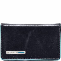 Piquadro Estuche cuadrado azul para tarjetas de visita de cuero de 10 cm  Modelo 1