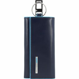 Piquadro Funda cuadrada azul para llaves de cuero de 6 cm  Modelo 3