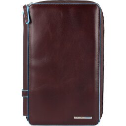 Piquadro Estuche de viaje cuadrado azul de piel 14 cm  Modelo 2