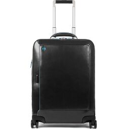 Piquadro Trolley de piel cuadrado azul de 4 ruedas con compartimento para portátil de 55 cm  Modelo 1