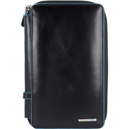 Piquadro Estuche de viaje cuadrado azul de piel 14 cm  Modelo 1