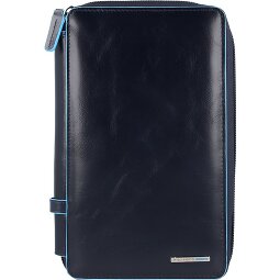 Piquadro Estuche de viaje cuadrado azul de piel 14 cm  Modelo 3