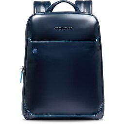 Piquadro Blue Square Mochila de día Protección RFID Piel 37 cm Compartimento para el portátil  Modelo 1
