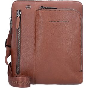 Piquadro Bolso cuadrado negro de cuero 24 cm