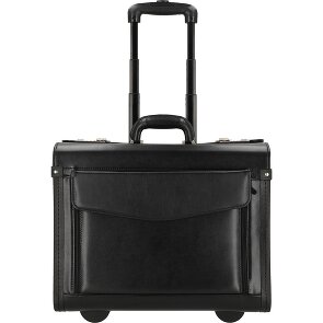 Dermata Trolley de cuero de 2 ruedas con compartimento para portátil de 45,5 cm