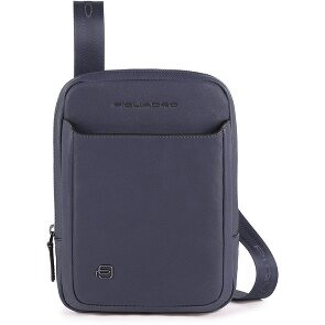 Piquadro Bolso cuadrado negro de cuero 17 cm