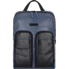 Piquadro Azul Cuadrado Revamp Mochila RFID Piel 42 cm Compartimento Portátil