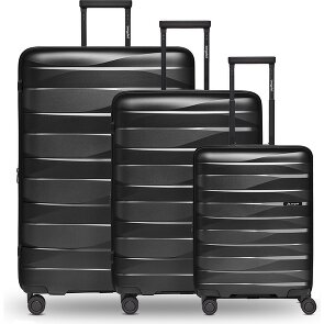 Bergpfeil Juego de maletas de viaje de 4 ruedas, 3 piezas, con plegado extensible