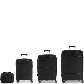 Gabol Kiba 4 ruedas Juego de maletas 3 piezas con pliegue de expansión