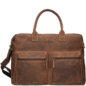 Greenburry Maletín Vintage de cuero con compartimento para el portátil de 40 cm