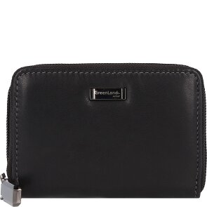 Greenland Nature Estuche para tarjetas de crédito de napa negra RFID 11 cm