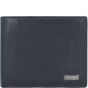 Greenland Nature Billetera de napa negra de cuero RFID 11 cm