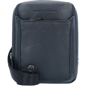 Piquadro Bolso cuadrado negro de cuero 17 cm