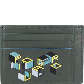 Piquadro Portatarjetas de crédito Revamp cuadrado azul cuero RFID 11,5 cm