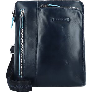 Piquadro Bolso cuadrado azul de cuero 21 cm