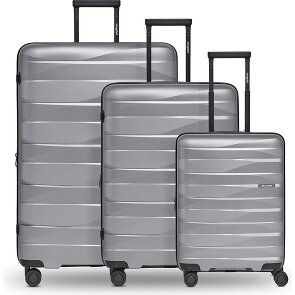 Bergpfeil Juego de maletas de viaje de 4 ruedas, 3 piezas, con plegado extensible