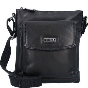 Greenland Nature Bolso de hombro de cuero napa negro 21 cm