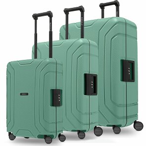Redolz Essentials 15 Juego de maletas de 4 ruedas de 3 piezas con cierre de tres puntos