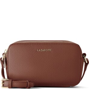 Lazarotti Bolso bandolera de piel de Bolonia Bolso para cámara de piel con doble cremallera 18 cm
