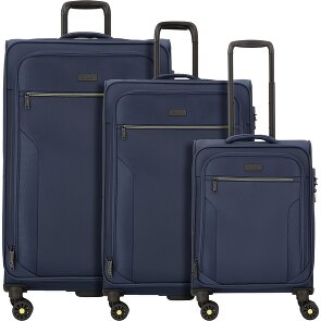 d&n Travel Line 9704 4 ruedas Juego de maletas 3 piezas con pliegue de expansión