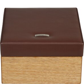 Windrose Estuche de madera para joyas de cuero 18 cm