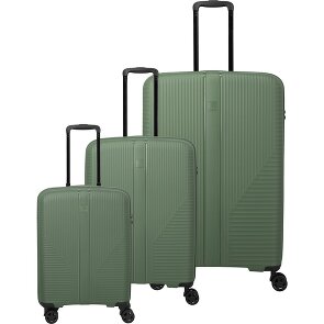 Travelite Air Stripe 4 ruedas Juego de maletas 3 piezas con pliegue de expansión