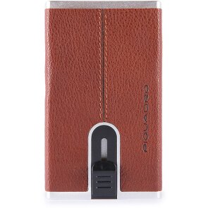 Piquadro Funda cuadrada negra para tarjetas de crédito RFID Piel 6 cm